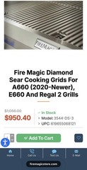 Fire Magic Cooking Grids 3-Pack 304 Stainless Steel for A660/E660/Regal 2