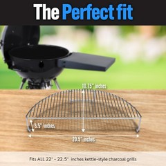 Elevated Cooking Grate for Weber Grills – Heavy Duty Stainless Steel, Extra Gril