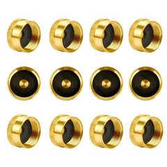 Hooshing 12PCS Solid Brass Propane Caps 1lb Bottle Cap Gas Tank Gold