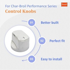 Chrome Control Knob Replacement for Char-Broil Performance Series Gas Grill (201