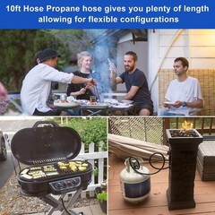 10FT Heavy-Duty Propane Hose for Mr Heater Buddy Series – Leak-Proof Adapter