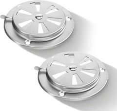 2 Pcs BBQ Smoker Air Vent Set Closable Vent for Adjusting Airflow Stainless Stee