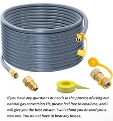 Upgraded 48 Feet 1/2 Inch Natural Gas Hose Propane Hose Extension Kit with Quick