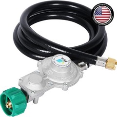 Versatile 5FT Two Stage Propane Regulator with Hose – Ideal for RVs & Grills