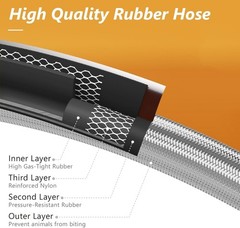 12FT Propane Hose with Gauge, Propane Hose Adapter 1lb to 20lb, Stainless Steel