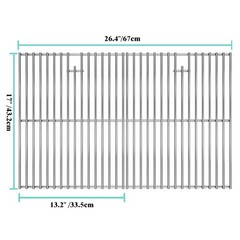 2Pack 17 Inches Grill Grate Replacement for HomeDepot Nexgrill 4 & 5 Burner