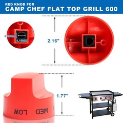 Grill Red Knob Replacement Part for Camp Chef Flat Top Grill 600 Accessories,…