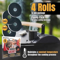 High Temp BBQ Gasket Grill Seal Smoker Replacement 40FT Heat Resistance New