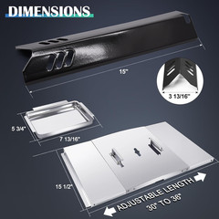 Grill Grease Tray Replacement Parts for Dyna Glo DGB610SSP, Adjustable 30”-36”