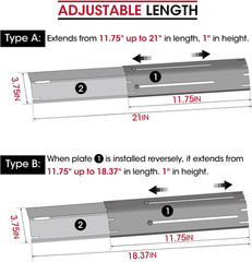 Unicook Adjustable Grill Heat Plate 4-Pack 11.75-21″