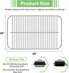 80631 Stainless Steel Grill Grate 16 x 10 inch Grill Cooking Grate