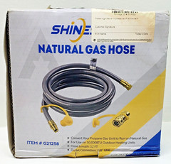 SHINESTAR 12 Feet Natural Gas Hose with 3/8inch Quick Disconnect for Most Grill,