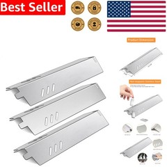Stainless Steel Heat Plate 3-Pack for Backyard Grill Uniflame Models 13×3 5/8