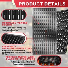 17″ Infrared Grill Grates Replacement for 3-Burner Gas Grills, 3 PCS Parts