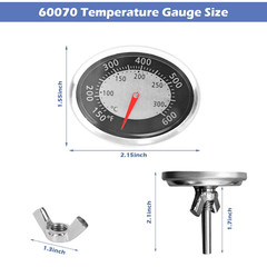 60070 Grill Temperature Gauge Replacement for Weber Q1200 Q220 Q2200 Q120 Ova…
