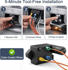 66354 4-Outlet Electronic Igniter Kit – Replacement GS4 Igniter Assembly for Web