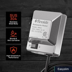 Stainless Steel Grill Rotisserie Motor 4W 40 lb Capacity Waterproof Switch