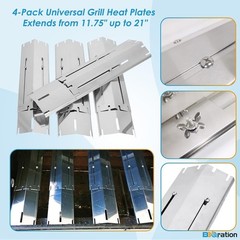 5-Pack Universal Grill Heat Plates Extends from 11.75″ up to 21″ Adjustable S…