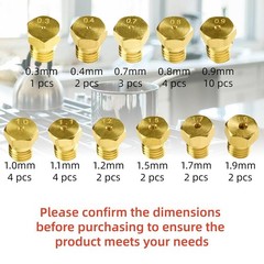 Propane LPG Brass Burner Nozzle Conversion Kit (36Pcs) – M6x0.75 mm Gas5744