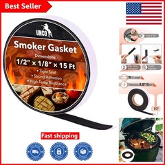 Efficient Grill Gasket 1/2″x1/8″ | 15ft Smoker Seal | Easy to Cut