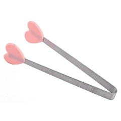 Compact and Practical Heart Shaped Food Tongs with Silicone Tips Pack of 10