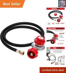 2109-RED 4 ft High Pressure 0-20 PSI Adjustable Regulator with Red QCC-1 Type…
