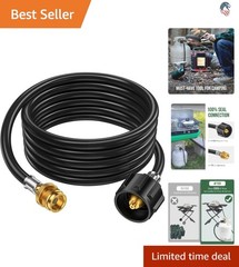 Propane Hose Adapter 12ft 1lb to 20lb compatible with Weber Q Coleman Stove B…