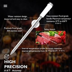Smart Meat Thermometer 656FT Remote Range Digital Cooking Food Small, Black