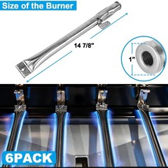 Set of 6 Grill Heat Plates and 6 Burner Tubes with Igniter Electrode Replacem…