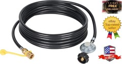 12 FT Propane Hose with Regulator -3/8 Quick Connect Disconnect Replacement for