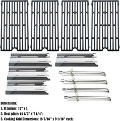 Grill Repair Kit Burners Heat Plates & Cooking Grids Replacement 17”x9” Parts