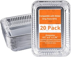 Grill Drip Pans 20 Pack Compatible with Weber Genesis Q Series Aluminum Trays