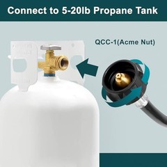 15 Inch RV Propane Hose with 1/4″ Male Inverted, Camper Propane Hose