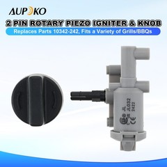 Aupoko 2 Pin Rotary Piezo Igniter & Knob, Replacement for Select Ducane Black