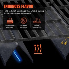 Porcelain Steel Grill Heat Plates Shield Tents Gas Burner Deflector Set Spiri…