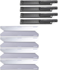 Grill Cast Iron Burners And Stainless Steel Heat Plates Replacement for Jenn-Air
