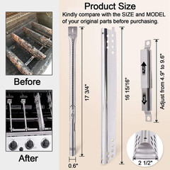 Grill Replacement Parts for Char-broil 2 Burner Crossover Tubes Heat Plates