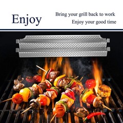 Grill Parts Replacement, 4pc Stainless Steel Heat Plate Shield for Model Viki…