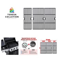 High Heat Retention Cast Iron Grill Grates for Charbroil Models, Durable 3-Pack