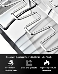auisea Chicken Leg Rack for Grill 14 Slots – 2-Piece Set Professional Silver