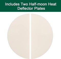 Half-Moon Ceramic Heat Deflector Plates for Kamado Joe I, II, III,Big Green E…