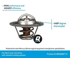 8M0089715 Replacement Thermostat 140 Degree for Various MerCruiser Stern