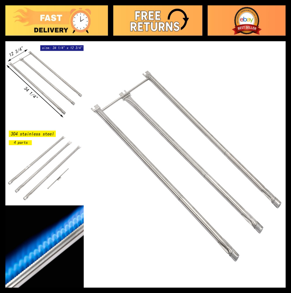 34.25″ Burner Tube Set for Genesis 300 Series Gas Grills, 304 Stainless Steel, S