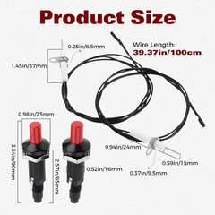 2Pcs Fireplace Oven Push Button Piezo Igniter Kit with Spark Ignition Electrode
