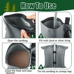 Woanger Extra Large Canopy Weights 112 Lbs Gazebo Heavy Duty Tent Sand Bags P…