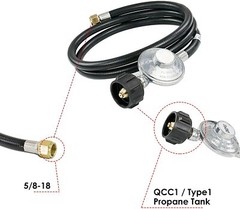 QCC1 Propane Regulator Hose Adapter for Blackstone 17″ 22″ Griddle Burner Stove