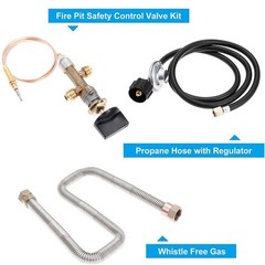 Fireplace Parts Gas Control Valve System Kit LP Propane Hose with Regulator