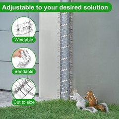 Puthpy 5 Pack Stainless Steel Squirrel Spikes for Bird Feeder, 5 FT Squirrel S