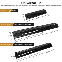 Universal Grill Heat Tents Plates 3 Pack Porcelain Steel Adjustable 11.7521