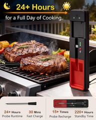 ±0.5°F Accuracy Shows Real-Time Temp Wireless Meat Thermometer: Smart 900Ft Blue